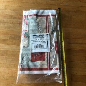 TABLECOVER  PARTY HOUSE DESIGNED BY MICHELLE RIMPF 54"x 96" POINSETTIA COLLAGE